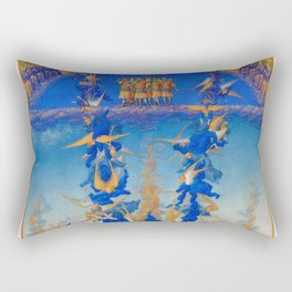 The Fall of the Rebel Angels, Penitential Psalms by Limbourg Brothers Rectangular Pillow