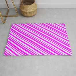 [ Thumbnail: Fuchsia and Lavender Colored Stripes/Lines Pattern Rug ]