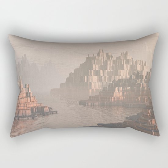 Canyon Landscape With River Rectangular Pillow
