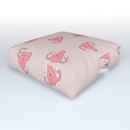 Crazy Happy Uterus in Pink, Large Outdoor Floor Cushion