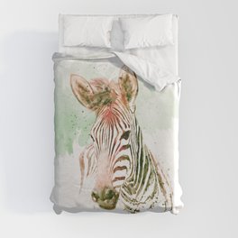 Watercolor Zebra Duvet Cover