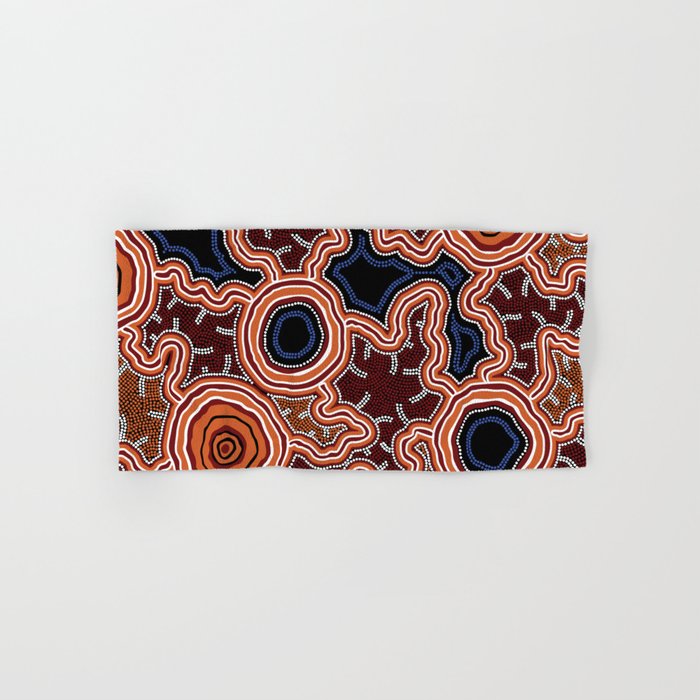 Aboriginal Art Authentic - Pathways Hand & Bath Towel