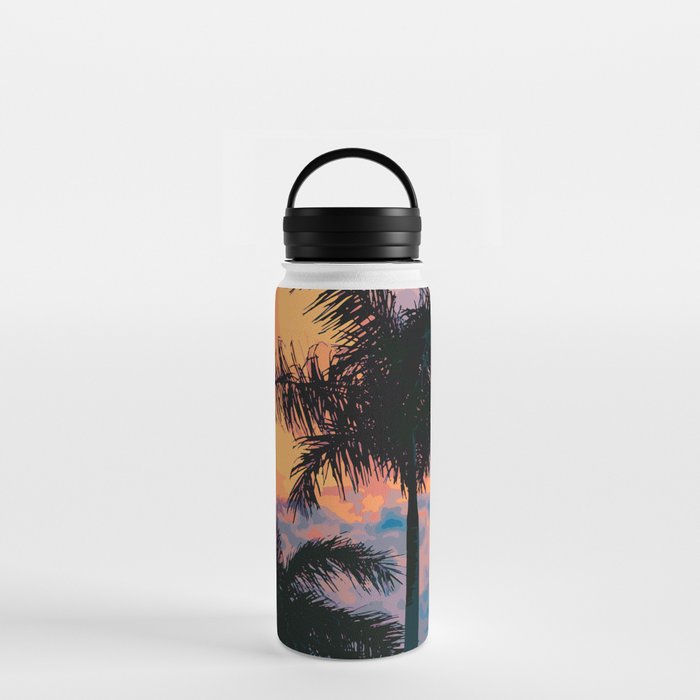 Palm Tree Sunset Water Bottle