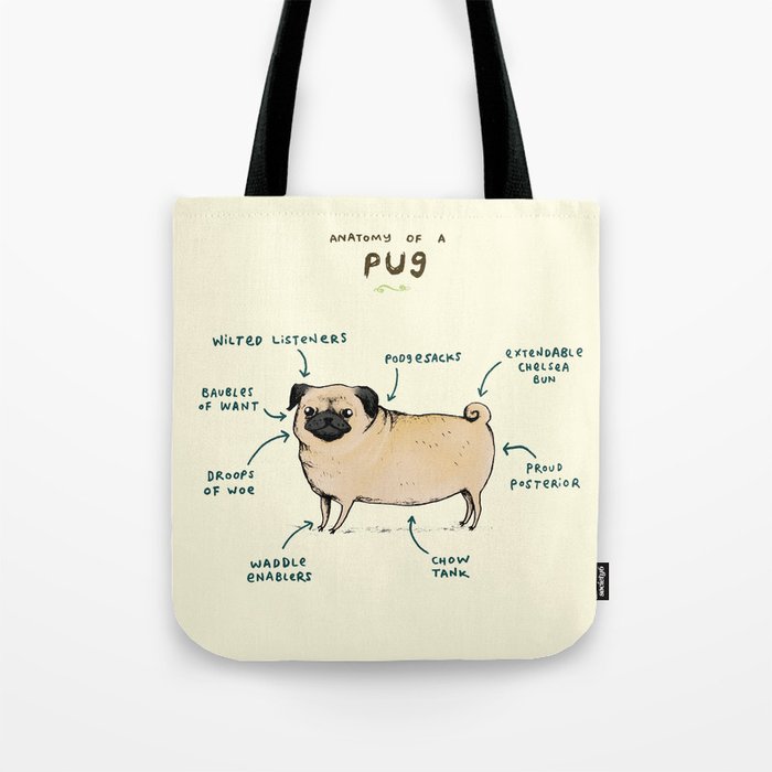 Personalized Pug Tote Bag