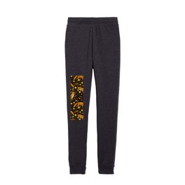 Foxes and buttercups on black Kids Joggers