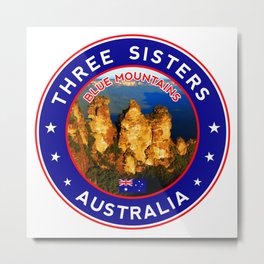 Three Sisters Blue Mountains Australia Metal Print | 3Sistersmountains, Australia, 3Sisters, Bluemountains, Graphicdesign, Threesisters, Aussie, Australian 