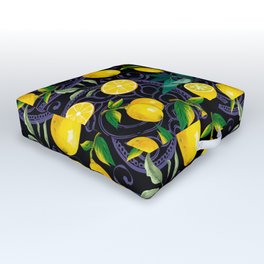 Summer, citrus ,Sicilian style ,lemon fruit pattern  Outdoor Floor Cushion
