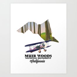 Muir Woods National Monument map Art Print