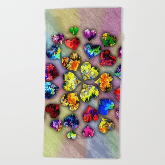 heart beat II Beach Towel