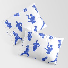 Abstract blue women collage figure pattern Pillow Sham