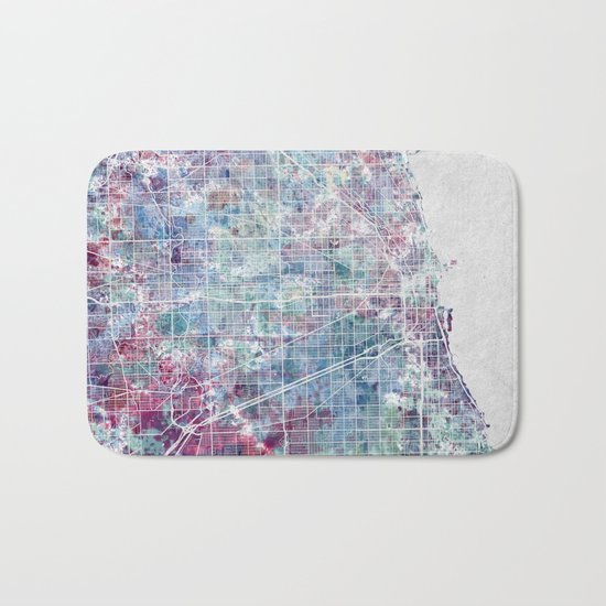 Chicago map Bath Mat