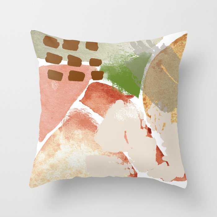 Ebb and Flow Abstract Shapes Throw Pillow