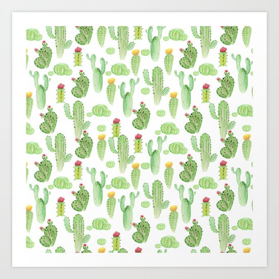 Cactus Pattern Art Print