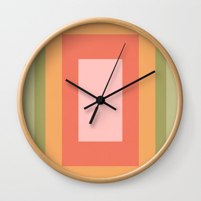 Geometric Colour Abstraction 1. Green Wall Clock