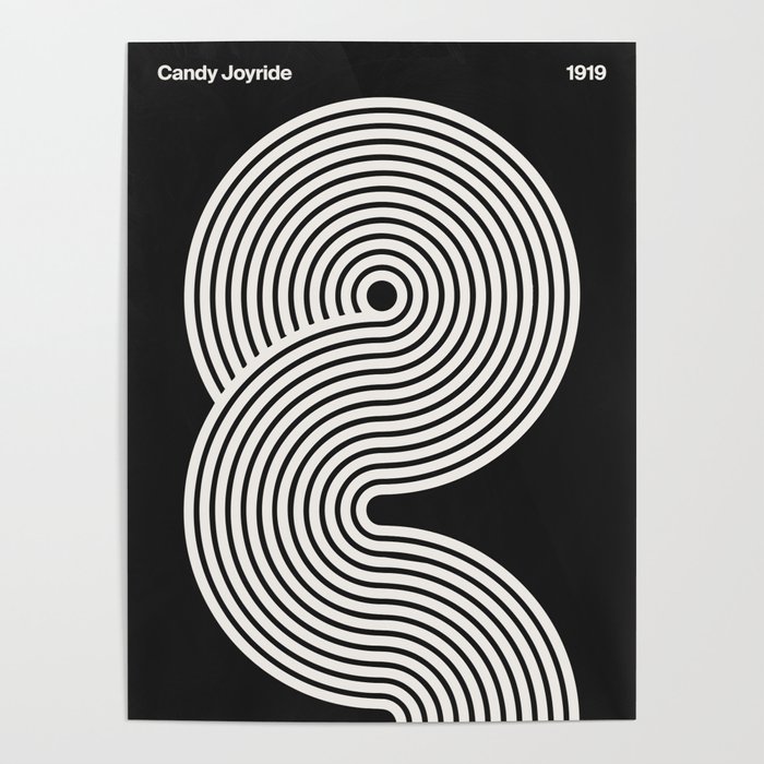 Candy Joyride: Black & White Edition Poster