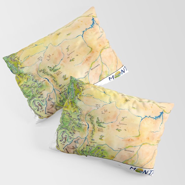 Montana Painted Map Pillow Sham