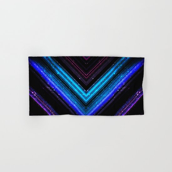 Sparkly metallic blue and purple galaxy lines Hand & Bath Towel
