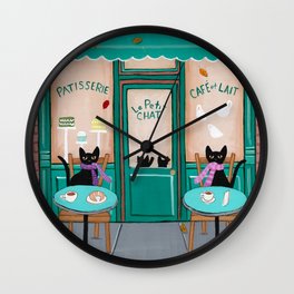 Paris Cafe for Cats Wall Clock