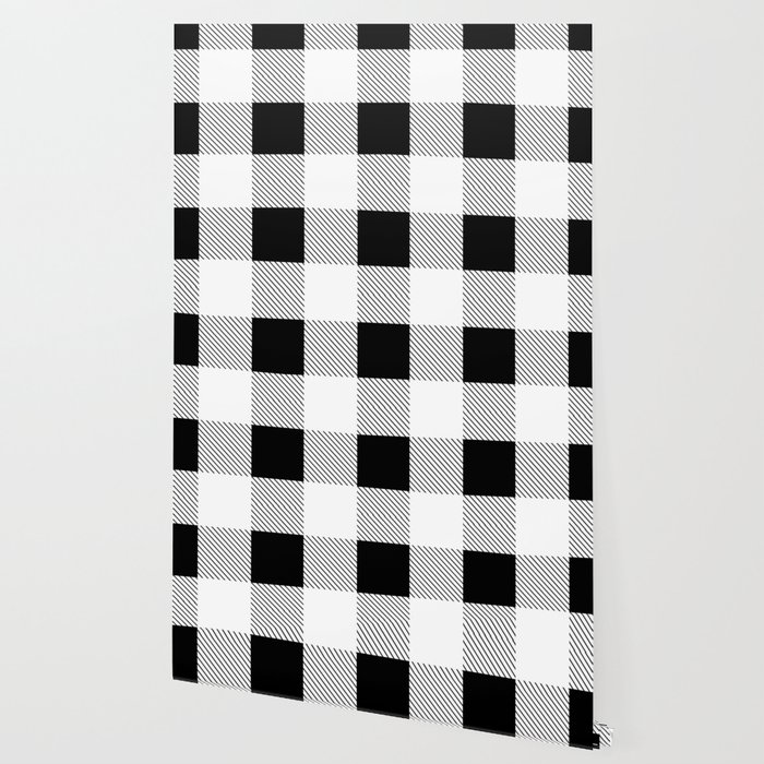 Western Country French Farmhouse Black And White Plaid Tartan