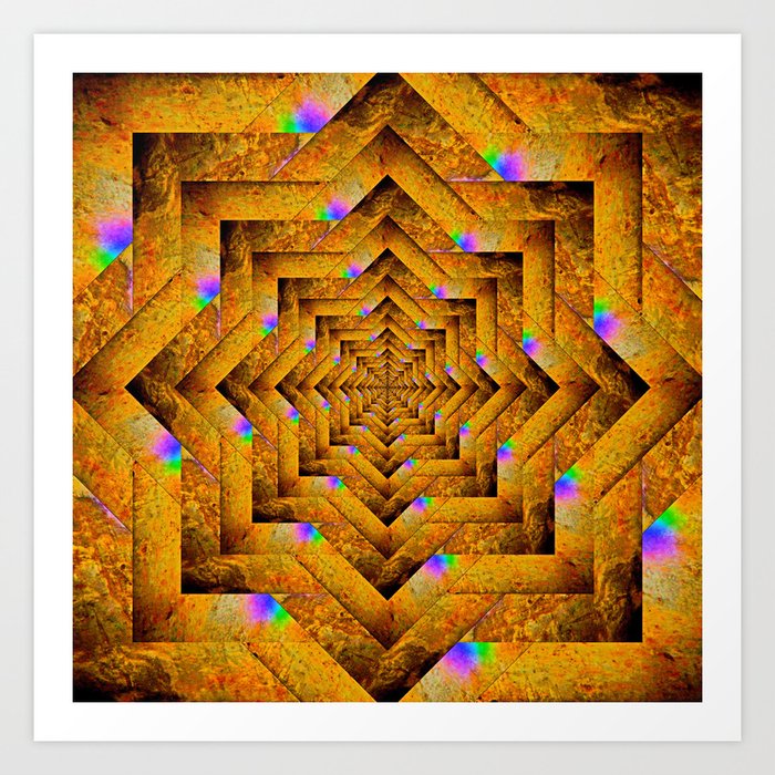 Golden Mandala Art Print