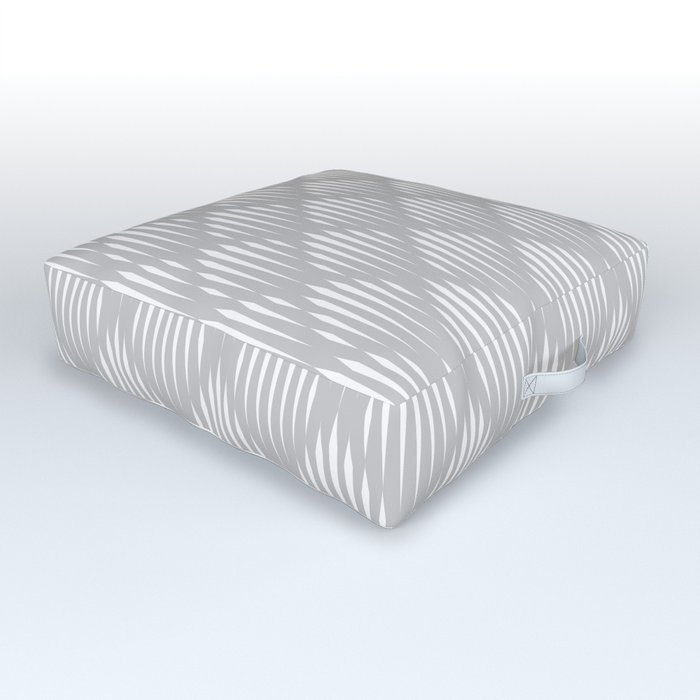 Light Grey and White Abstract Pattern Outdoor Floor Cushion