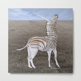 Zebracorn Metal Print | Fantasy, Unicorn, Wildlife, Zebra, Drawing, Digital 