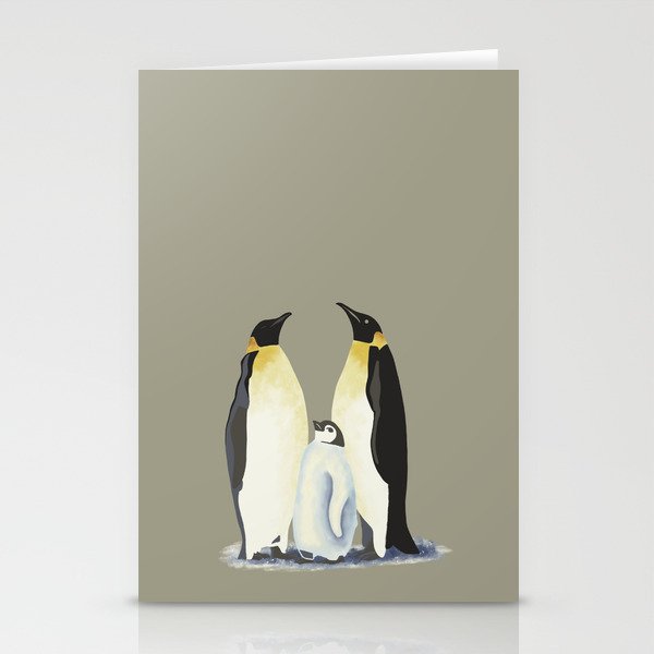 Penguin family Stationery Cards