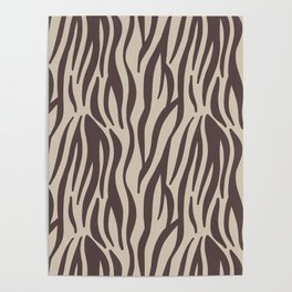 Abstract brown cream zebra animal print Poster