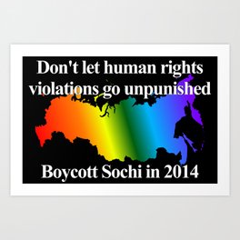 Boycott Sochi - Rainbow Flag Gradient Art Print