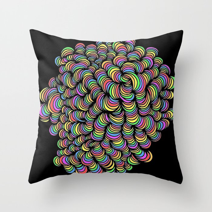 Psychedelic Tangles Throw Pillow