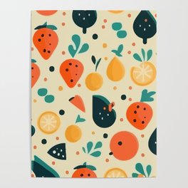 Juicy Fruits Pattern  Poster