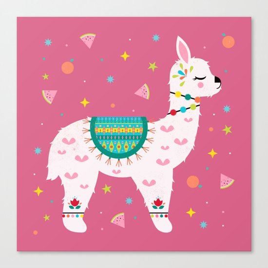 Tutti Frutti Alpaca Canvas Print