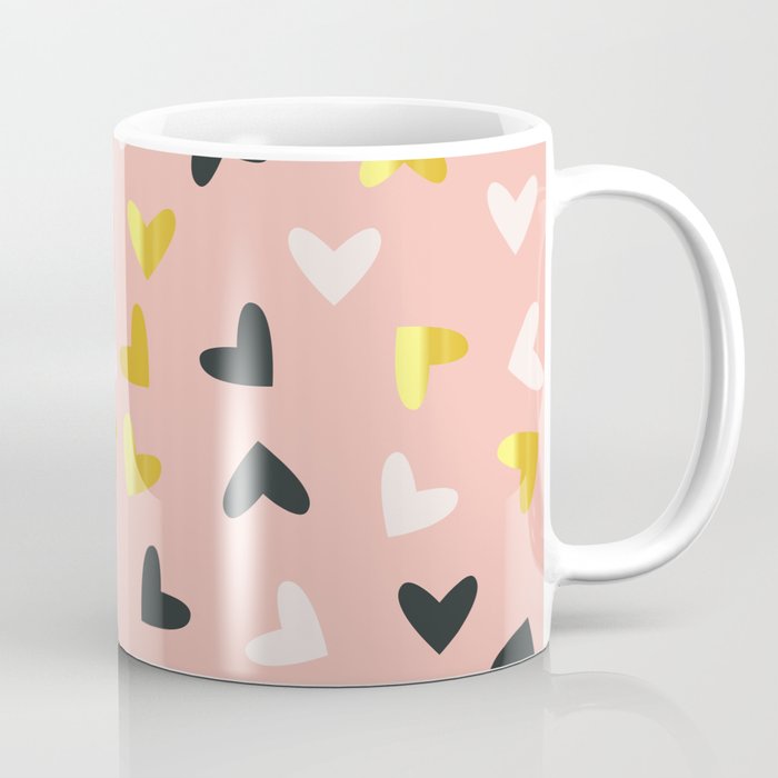 Heart pattern gold and rose Coffee Mug