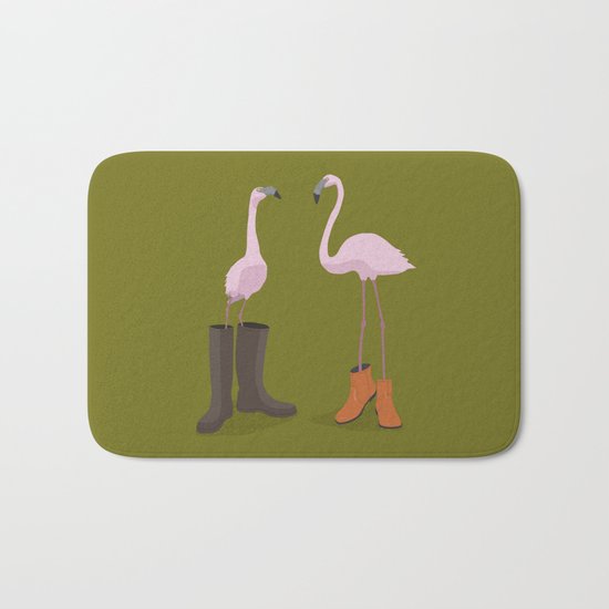 Fashion Flamingos Bath Mat