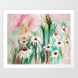 Daisies in Watercolor  Art Print