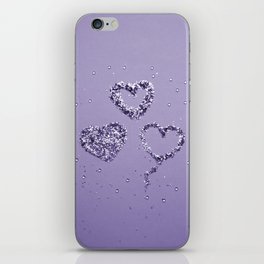 Ultra Violet LOVE Glitter Hearts #1 (Faux Glitter) #shiny #decor #art #society6 iPhone Skin