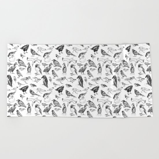 Manx Fauna - (British) Birds Beach Towel