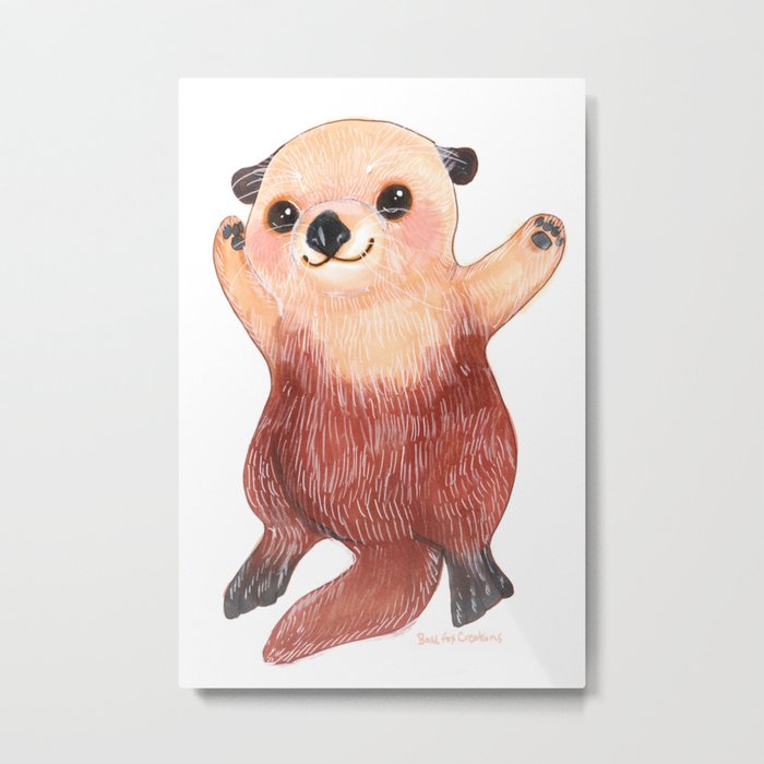 Otterly Adorable Otter Metal Print