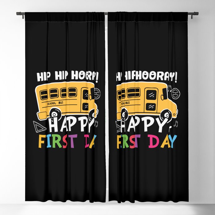 Hip Hip Hooray Happy First Day Blackout Curtain