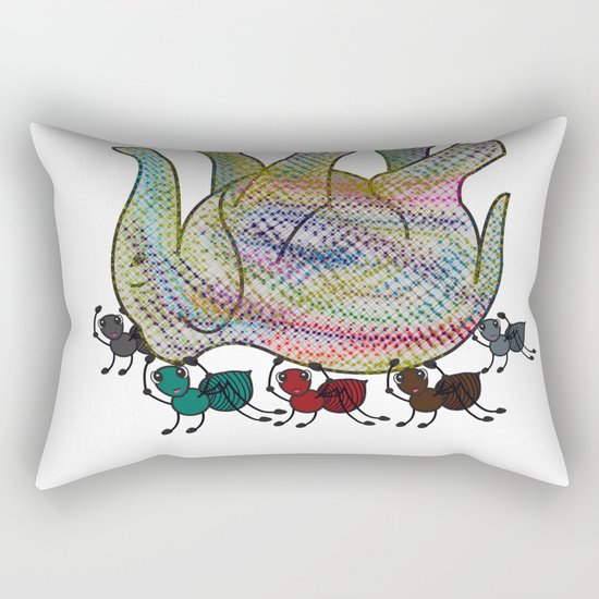 Elephant Vs Ant Rectangular Pillow