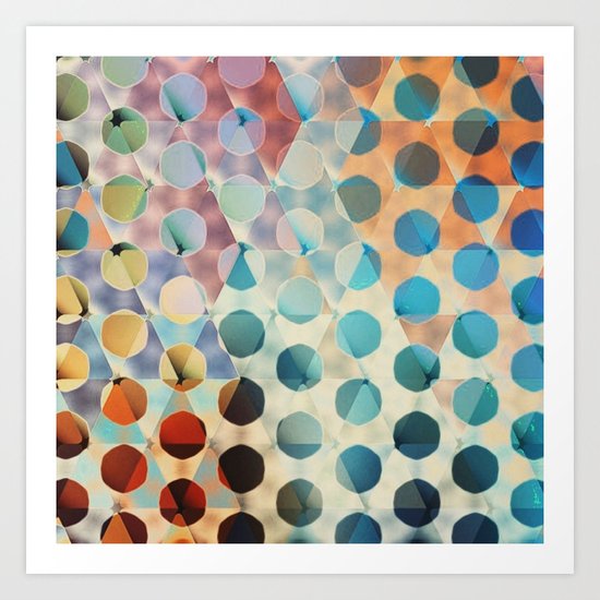 Circles on Triangles Antique Art Print