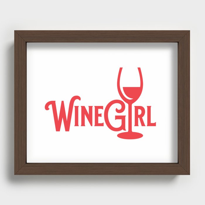 WineGirl Red Recessed Framed Print