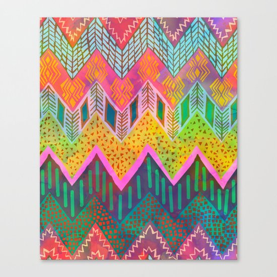 Tribal Chevron - Yellow Canvas Print