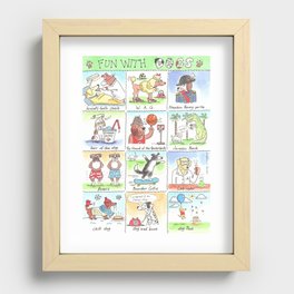 Fun With Dogs Recessed Framed Print