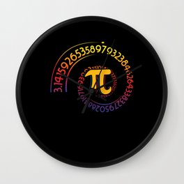 Spiral Rainbow Math Geek Mathematician Pi Day Wall Clock