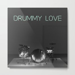 Drummy Love Metal Print | Digital, Musik, Wall, Drummy, Amour, Artiste, Neon, Snare, Cymbal, Deco 