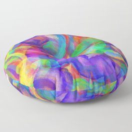 Pop Abstract Glitch Joyful Art For All by Emmanuel Signorino Floor Pillow