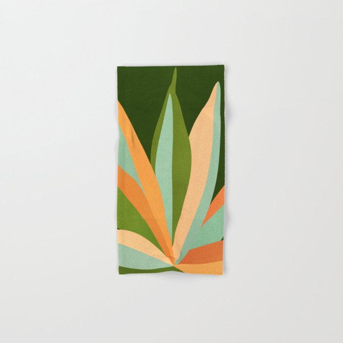 Colorful Agave Painted Cactus Illustration Hand & Bath Towel