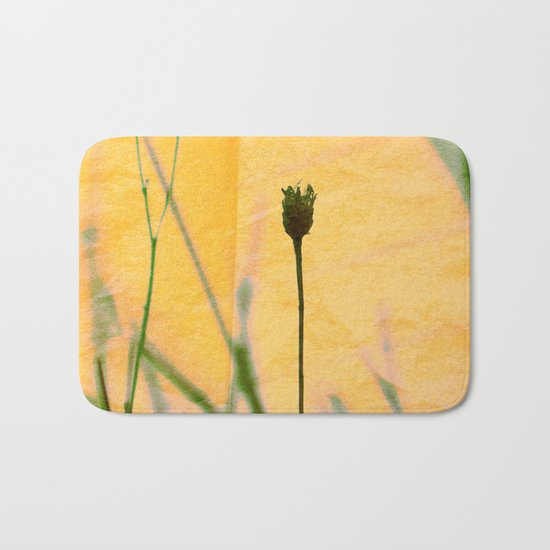 Polaroid photo yellow flower Bath Mat
