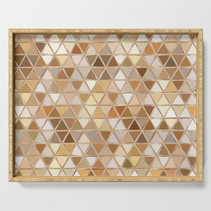 Brown Mosaic Stained Glass Serving Tray